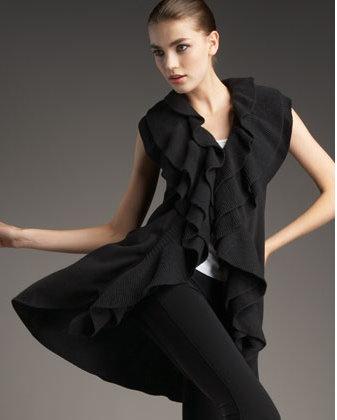 Alice & Olivia cardigan :  alice amp olivia ruffle black top