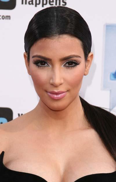 kim kardashian haircut. Kim Kardashian - Low ponytail